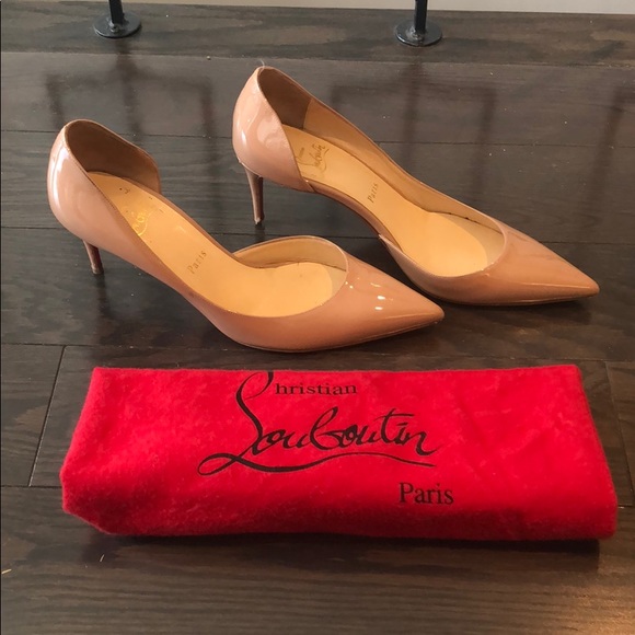 Christian Louboutin Shoes - Christian Louboutin patent nude Iriza heels shoes